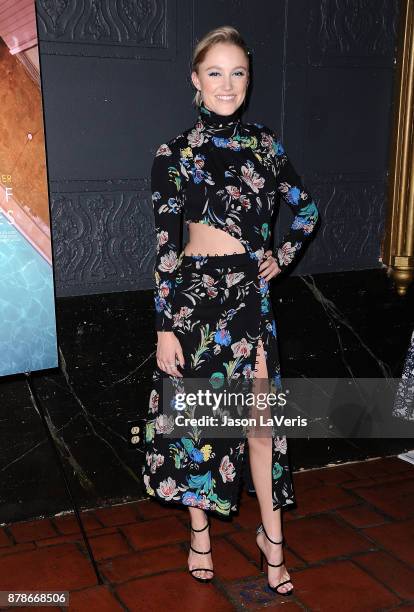 Actress Maika Monroe attends the premiere of "The Tribes of Palos Verdes" at The Theatre at Ace Hotel on November 17, 2017 in Los Angeles, California.