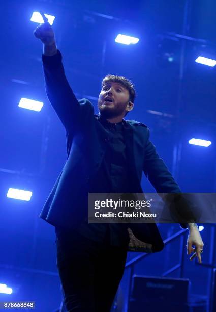 James Arthur performs at SSE Arena Wembley on November 24, 2017 in London, England.