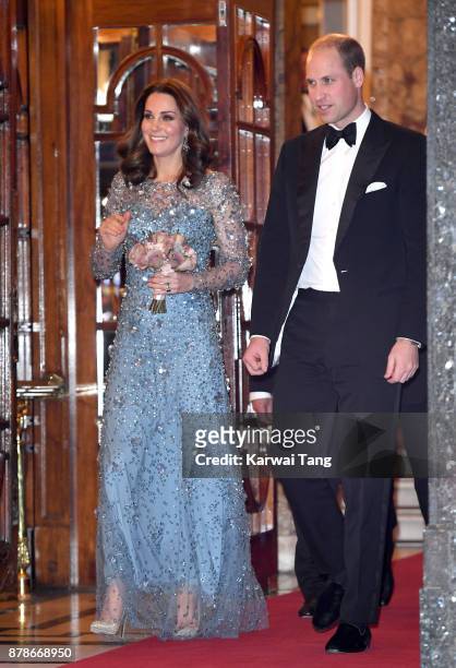 Catherine, Duchess of Cambridge and Prince William, Duke of Cambridge attend the Royal Variety Performance at the Palladium Theatre on November 24,...