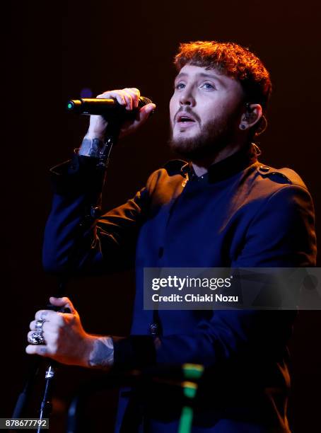 James Arthur performs at SSE Arena Wembley on November 24, 2017 in London, England.