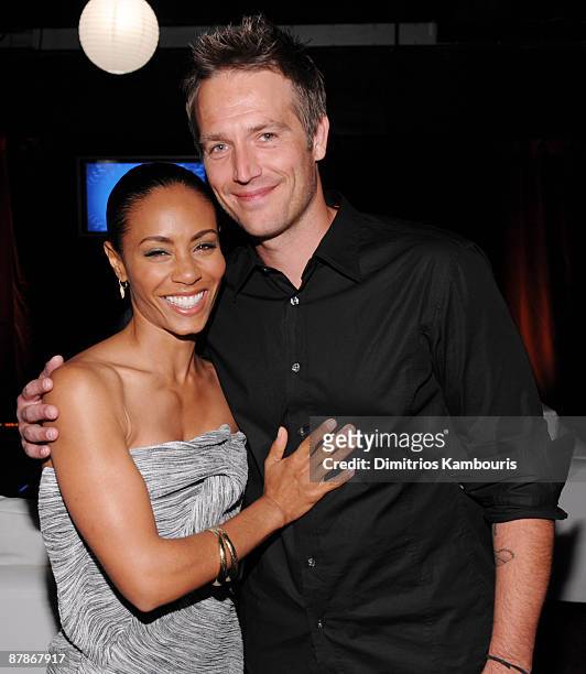 Actress Jada Pinkett Smith and actor Michael Vartan attend the 2009 Turner Upfront at Hammerstein Ballroom on May 20, 2009 in New York City....