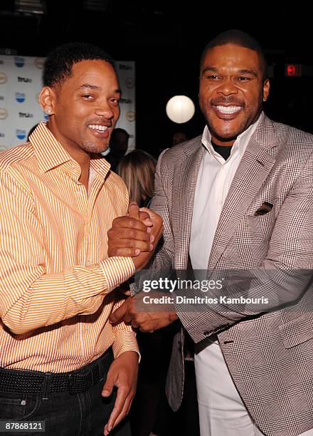 Actor Will Smith and Tyler Perry attend the 2009 Turner Upfront at Hammerstein Ballroom on May 20, 2009 in New York City. 18289_0208.JPG