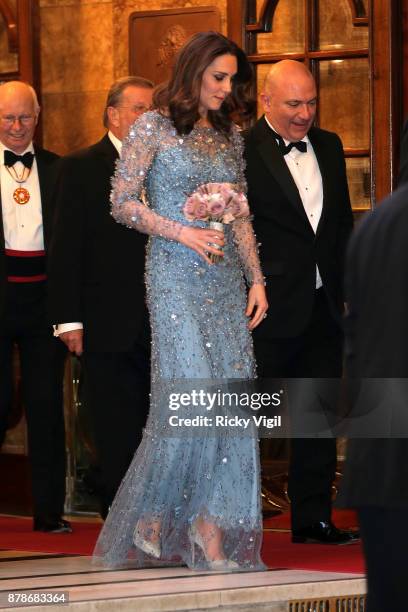 Catherine, Duchess of Cambridge attends the Royal Variety Performance at Palladium Theatre on November 24, 2017 in London, England.