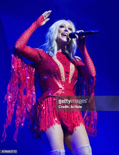 Faye Tozer of Steps performs at The O2 Arena on November 24, 2017 in London, England.