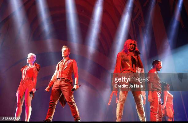 Claire Richards, Ian 'H' Watkins, Faye Tozer, Lee Latchford-Evans and Lisa Scott-Lee of Steps perform at The O2 Arena on November 24, 2017 in London,...