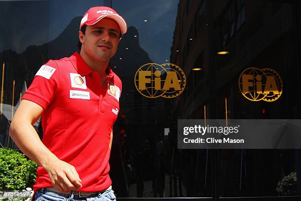 Felipe Massa of Brazil and Ferrari is seen in the paddock during previews to the Monaco Formula One Grand Prix at the Monte Carlo Circuit on May 20,...