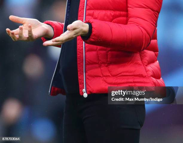 Catherine, Duchess of Cambridge visits Aston Villa Football Club to see the work of the Coach Core programme on November 22, 2017 in Birmingham,...