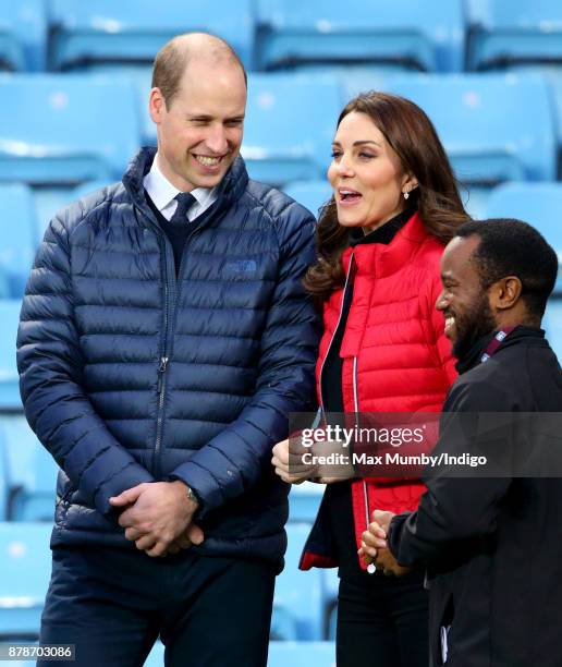 Prince William, Duke of Cambridge and Catherine, Duchess of Cambridge visit Aston Villa Football Club to see the work of the Coach Core programme on...