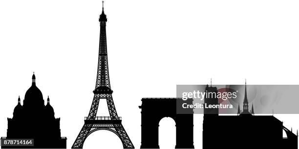 illustrations, cliparts, dessins animés et icônes de incroyablement détaillées des monuments de paris - paris-monuments