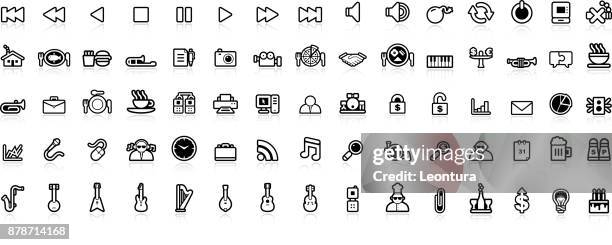 icon set - fish in bulb stock illustrations