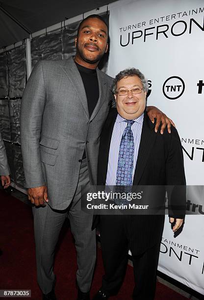 Actor Tyler Perry and President of Turner Entertainment Networks Steve Koonin attend the 2009 Turner Upfront at Hammerstein Ballroom on May 20, 2009...