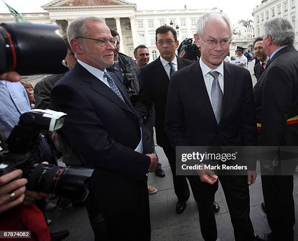 Belgian Prime Minister Herman Van Rompuy arrives at the Magritte Museum to attend its opening on May 20, 2009 in Brussels, Belgium.