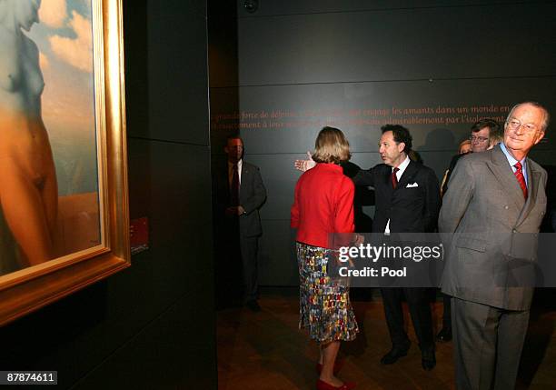 Queen Paola of Belgium and King Albert of Belgium attend the inauguration of the Magritte Museum on May 20, 2009 in Brussels, Belgium.