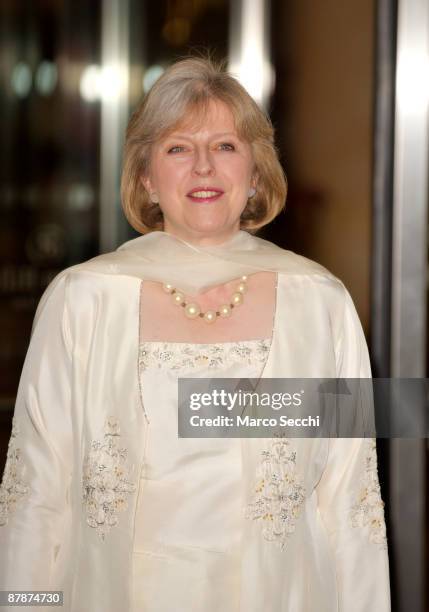 Theresa May, Shadow Secretary of State for Work and Pensions, arrives at Asian Women of Achievement Award at Hilton Park Lane on May 20, 2009 in...