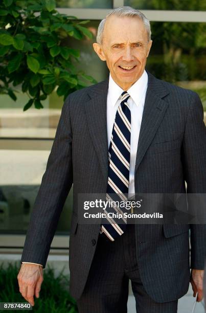 Supreme Court Associate Justice David Souter leaves after addressing the Sandra Day O'Connor Project on The State of The Judiciary's forum "Striking...