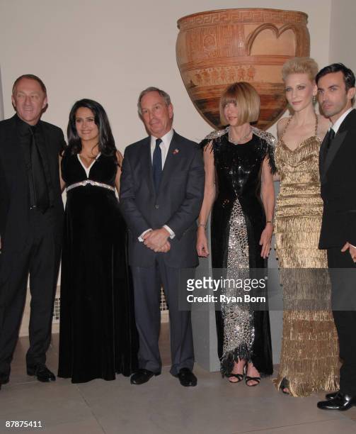 Francois-Henri Pinault, Salma Hayek, Michael Bloomberg, Anna Wintour, Cate Blanchett and Nicolas Ghesquiere