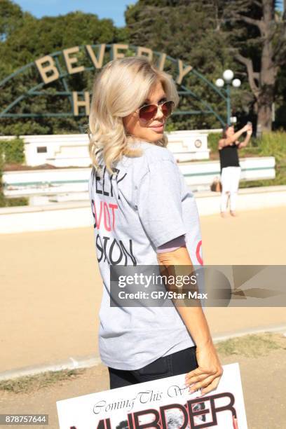 Actress Donna D'Errico is seen on November 24, 2017 at The Fur Free Friday Peaceful Protest March in Los Angeles, CA.