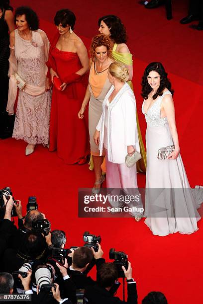 Italian actresses Claudia Cardinale, Laura Morante, Anna Galiena and Alessandra Martines attend the Inglourious Basterds Premiere held at the Palais...
