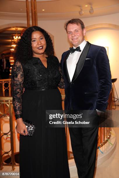 Devid Striesow and his girlfriend Ines Ganzberger during the 66th 'Bundespresseball' at Hotel Adlon on November 24, 2017 in Berlin, Germany.