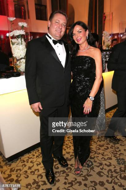 Jeweler Wilhelm Rueschenbeck and his wife Andrea Rueschenbeck during the 66th 'Bundespresseball' at Hotel Adlon on November 24, 2017 in Berlin,...