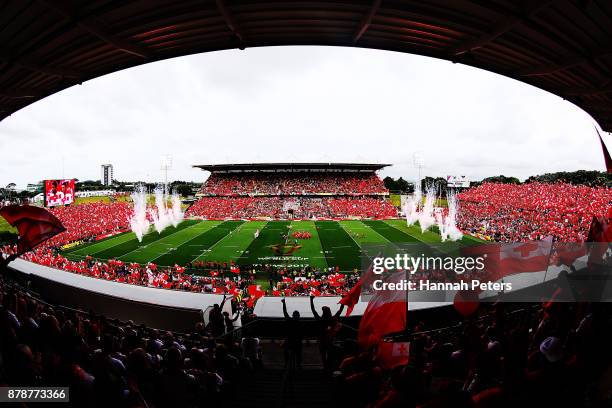 General view during the 2017 Rugby League World Cup Semi Final match between Tonga and England at Mt Smart Stadium on November 25, 2017 in Auckland,...