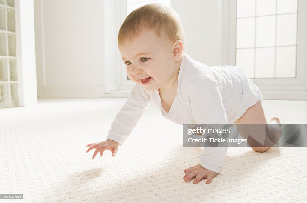 A baby crawling