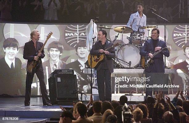 Sting, Dave Matthews, Vince Gill and Pharrell Williams peform the Beatles 40th Anniversary performance on the Ed Sullivan Show of "I Saw Her Standing...