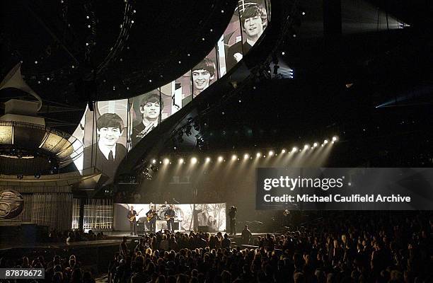 Overview of the stage during the tribute performance for the Beatles with Sting, Dave Matthews and Vince Gill