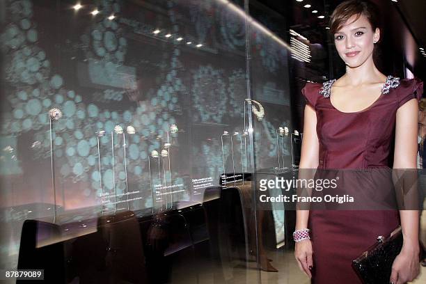 Actress Jessica Alba attends the BULGARI 'Between Eternity And History' opening exhibition cocktail party held at the Exposition Palace on May 20,...