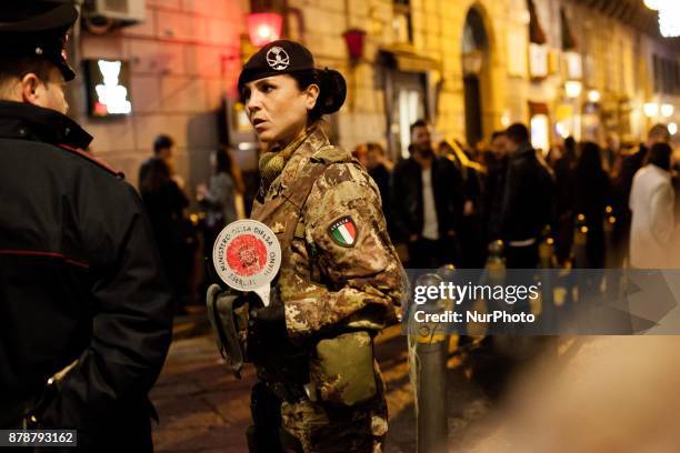 Italian Armed Forces and Carabinieri are involved in the fight against organised crime and drug trafficking in San Pasquale A Chiaia area of the...