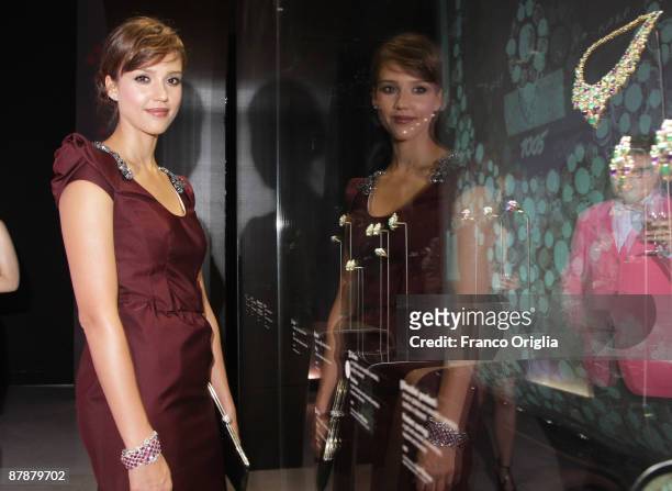 Jessica Alba attends the BULGARI 'Between Eternity And History' opening exhibition cocktail party held at the Exposition Palace on May 20, 2009 in...