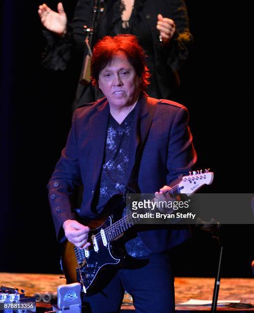 Recording artist John McFee of the Doobie Brothers performs with Timothy B. Schmit as he kicks off his tour at The Orleans Showroom at The Orleans...