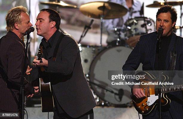 Sting and Dave Matthews performing the Beatles 40th Anniversary performance on the Ed Sullivan Show of "I Saw Her Standing There"