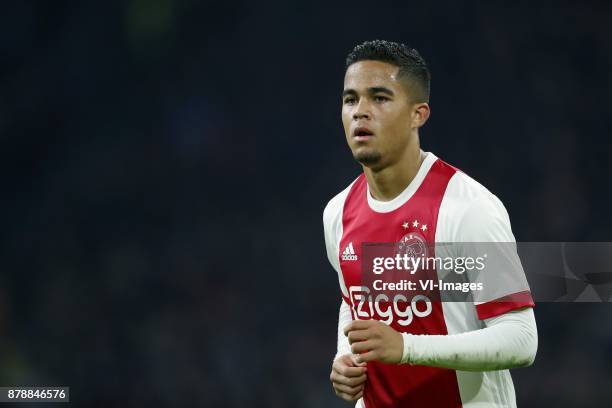 Justin Kluivert of Ajax during the international friendly match between Ajax Amsterdam and Borussia Mönchengladbach at the Amsterdam Arena on...