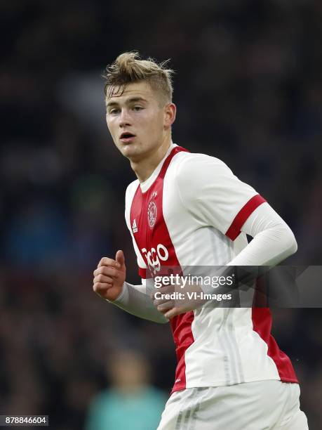Matthijs de Ligt of Ajax during the international friendly match between Ajax Amsterdam and Borussia Mönchengladbach at the Amsterdam Arena on...
