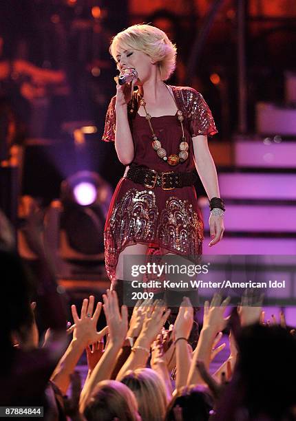 Contestant Alexis Grace performs onstage during the American Idol Season 8 Grand Finale held at Nokia Theatre L.A. Live on May 20, 2009 in Los...