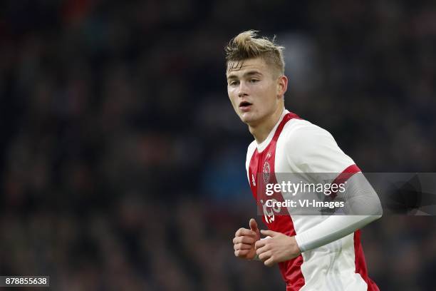 Matthijs de Ligt of Ajax during the international friendly match between Ajax Amsterdam and Borussia Mönchengladbach at the Amsterdam Arena on...