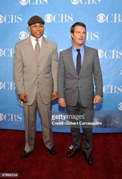 Rapper/actor LL Cool J and actor Chris O'Donnell attend the 2009 CBS Upfront at Terminal 5 on May 20, 2009 in New York City.