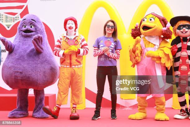 Singer Joey Yung attends the McDonald event on November 25, 2017 in Hong Kong, China.