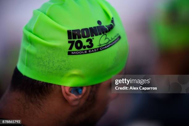 Athletes prepare ahead of IRONMAN 70.3 Middle East Championship Bahrain on November 25, 2017 in Bahrain, Bahrain.