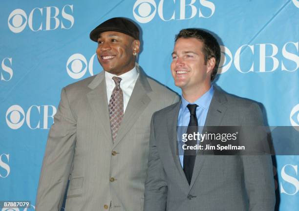 Actors LL Cool J and Chris O'Donnell attend the 2009 CBS Upfront at Terminal 5 on May 20, 2009 in New York City.