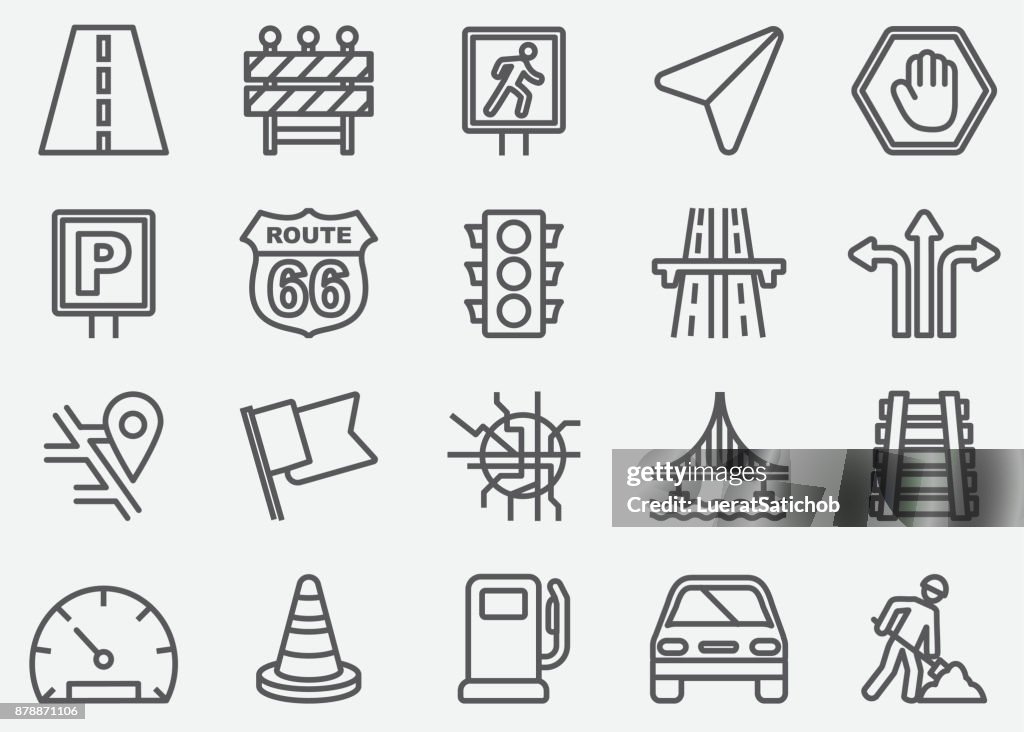 Traffic Line Icons