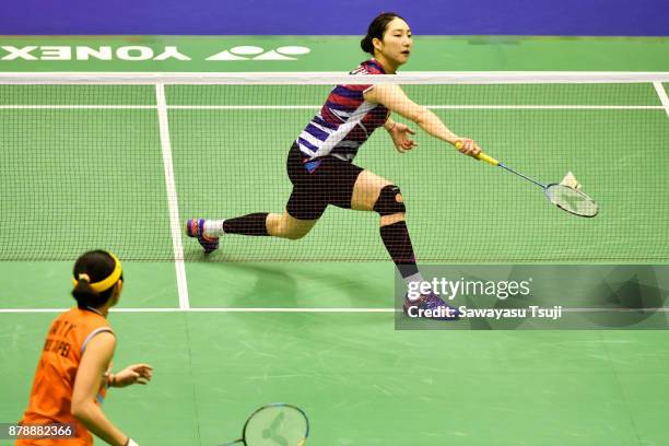 Sung Ji Hyun of Korea in action during the Yonex Sunrise Hong Kong Open 2017 on November 25, 2017 in Hong Kong, Hong Kong.