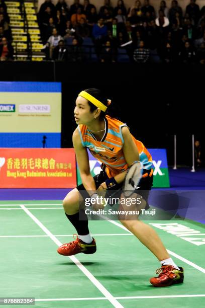 Tai Tzu Ying of Taiwan in action during the Yonex Sunrise Hong Kong Open 2017 on November 25, 2017 in Hong Kong, Hong Kong.