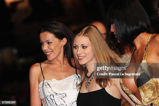 French porn stars Estelle Desanges, Carla Nova and Tina Lys attend the Drag Me To Hell Premiere held at the Palais Des Festivals during the 62nd...