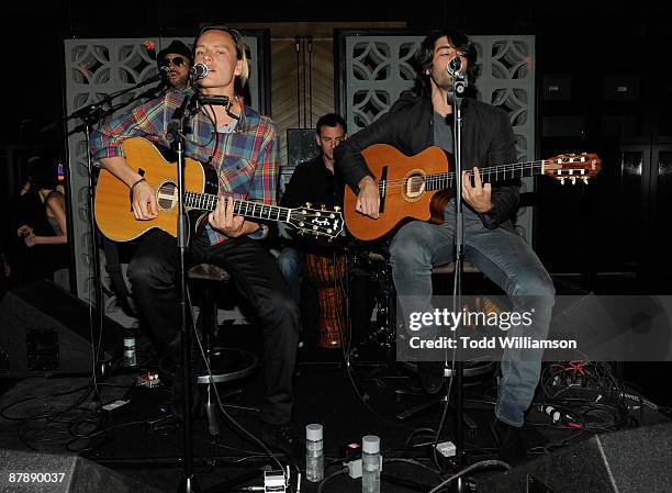 Tamarama's Nicholas Potts and Jay Lyon attend the celebration of "The Flipside" by Havaianas and DETAILS Magazine at MyHouse on May 20, 2009 in...