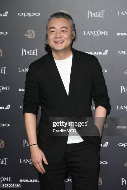 Writer Zhang Jiajia arrives at the red carpet of the 54th Golden Horse Awards Ceremony on November 25, 2017 in Taipei, Taiwan of China.