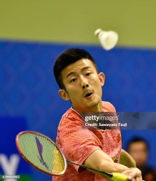 Chen Long of China in action during the Yonex Sunrise Hong Kong Open 2017 on November 25, 2017 in Hong Kong, Hong Kong.