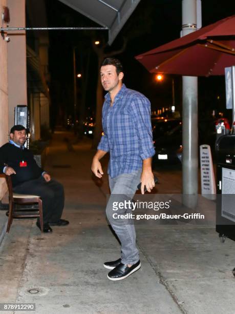 Tony Romo is seen on November 24, 2017 in Los Angeles, California.