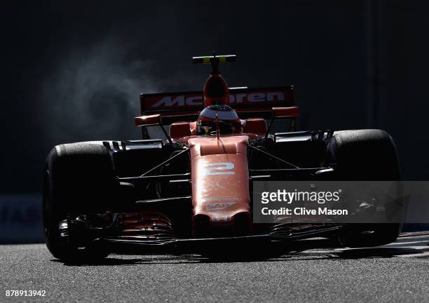 Stoffel Vandoorne of Belgium driving the McLaren Honda Formula 1 Team McLaren MCL32 on track during final practice for the Abu Dhabi Formula One...